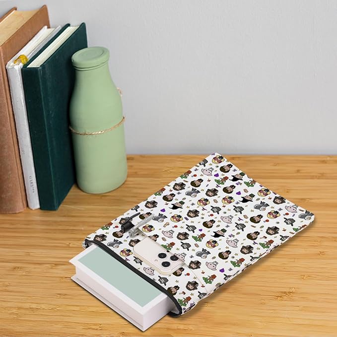 Magic Stuff Wizard Character Sleeve Book Cover Book Lovers Gifts Book Club Gifts Wizard Book Protector Book Gifts for Readers Women Her Magic Movie Fans Bibliophile Auntie Graduation Birthday Gifts