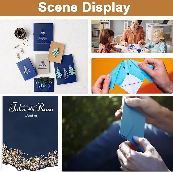 40 Sheets Navy Blue Cardstock 8.5 x 11 Scrapbook Paper, 200gsm/75lb Heavyweight Paper Card Stock for DIY Card Making, Greeting Cards, School Crafts, Wedding Invitations, Thank You Cards