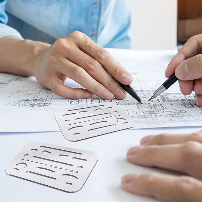 3 Pieces Eraser Shield Eraser Template Drafting Metal Erasing Shield Stainless Steel for Drawing Drafting Tool Artists