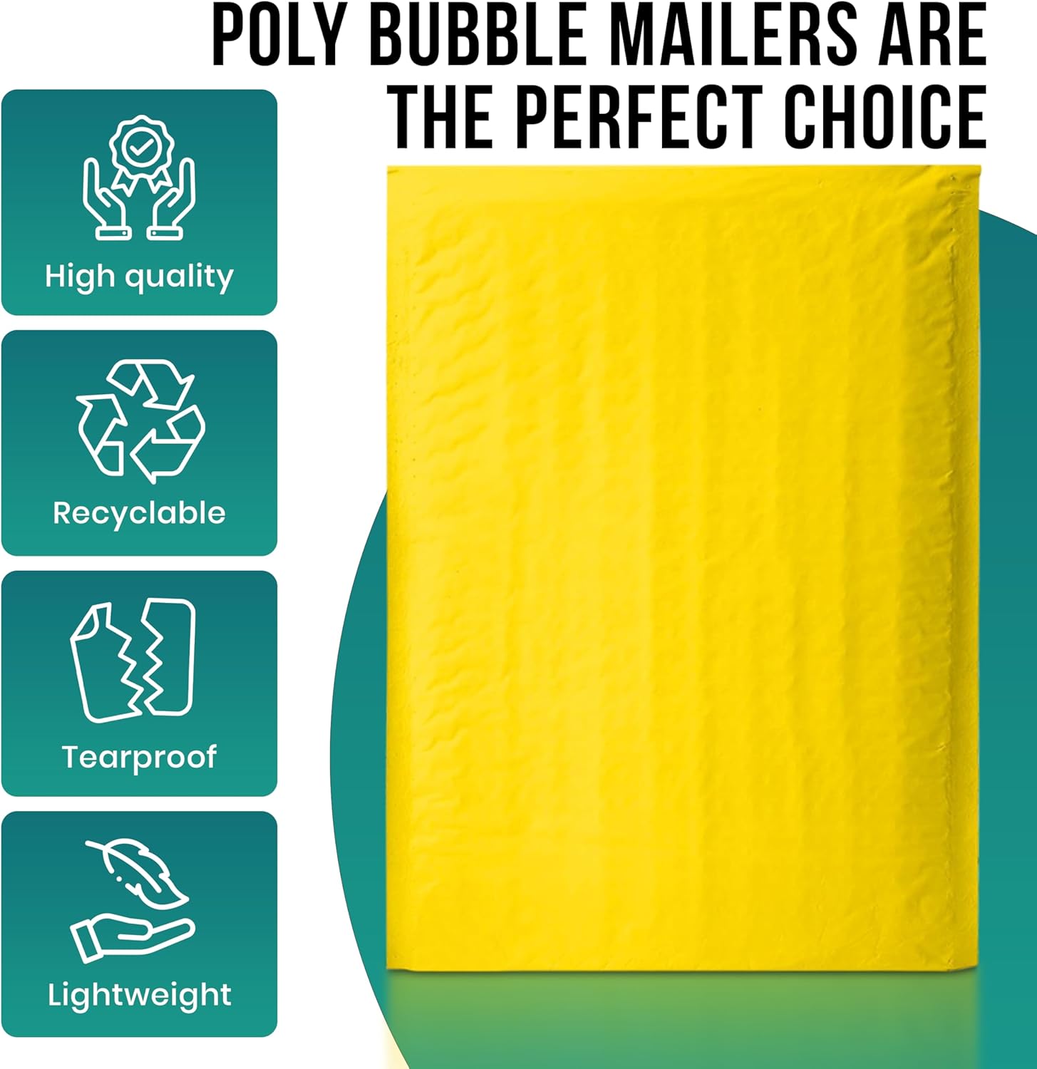 Levex - #000 4" x 8" [10 Pack] Yellow Poly Bubble Mailers, Padded Envelope Mailers, Packing Envelope & Mailing Bags for Shipping
