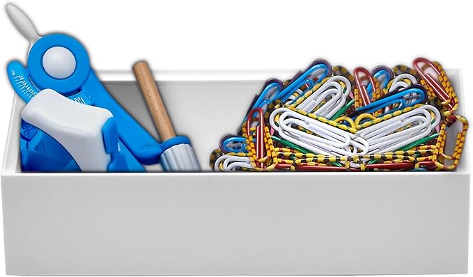 Bostitch Office Konnect Desk Organizer Accessory Tray, Wide, Stacks for Desktop Storage, White