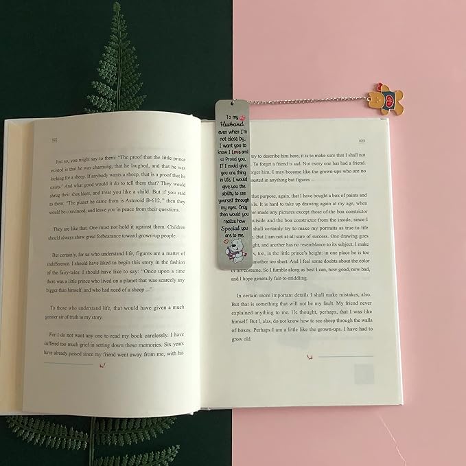 Husband Bookmarks Birthday Gift Man Christmas Encourage Bookmark Valentines Day Distance Miss You Cute Present Appreciate Wedding Anniversary Love Reminder Keepsakes I Love Proud of You for Him Bear