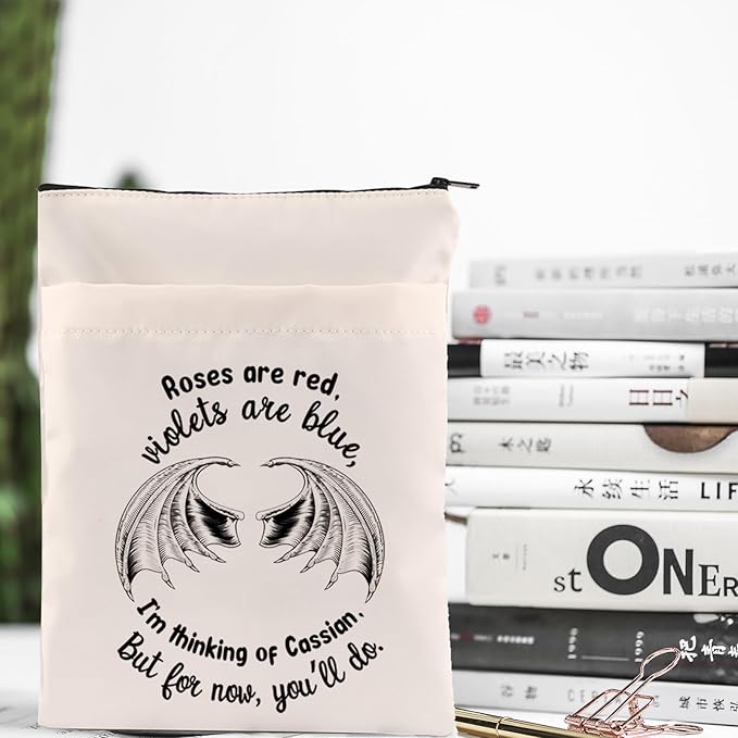 Roses are Red Violets are Blue Books Lover Gift Bat Boys Book Sleeve Book Merch Gift for Fans (Thinking of Cassian-b)