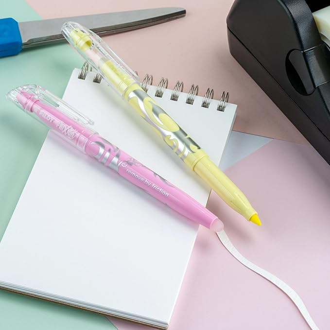 Pilot FriXion Light Pastel Erasable Highlighters, Chisel Tip, Assorted Colors, 2 Count