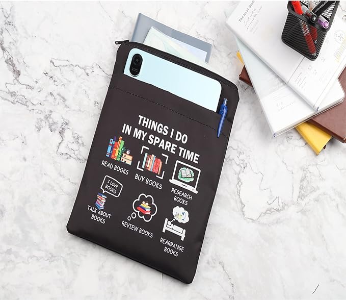 LQRI Book Lover Book Sleeve Bookworm Gift Things I Do in My Spare Time Books Pouch Book Cover for Paperback Bookish Gift…