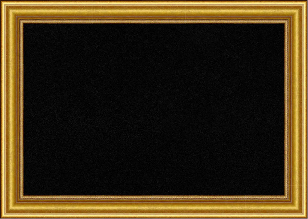 Amanti Art Black Cork Board for Wall, 20x28 Vision Board with Gold Wood Frame, Medium Corkboard Office Decor for Home Organization, Traditional Corkboard Pinboard to display items for home
