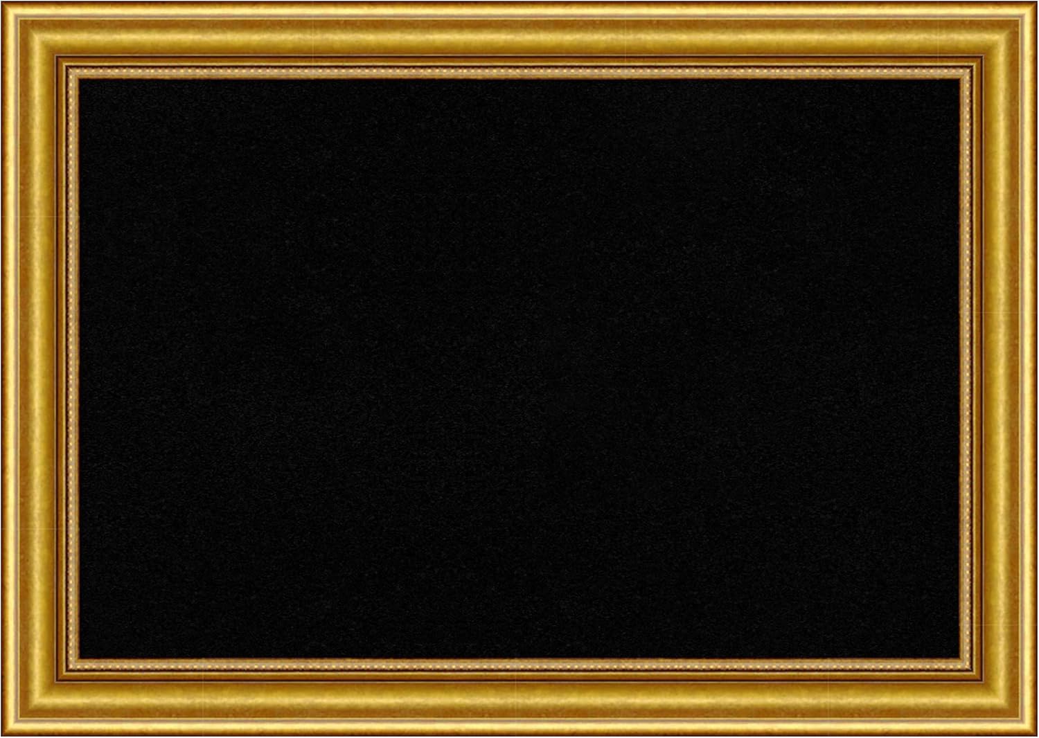 Amanti Art Black Cork Board for Wall, 20x28 Vision Board with Gold Wood Frame, Medium Corkboard Office Decor for Home Organization, Traditional Corkboard Pinboard to display items for home