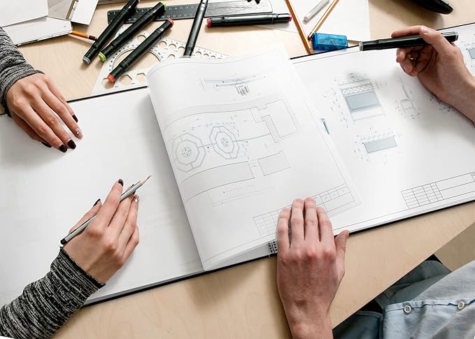 Dunwell 11x17 Portfolio Binder (Black, Horizontal), Presentation Book with 24 Pockets, Large 11 x 17 Art Portfolio Folder, Acid-Free Poly Cover and Sleeves