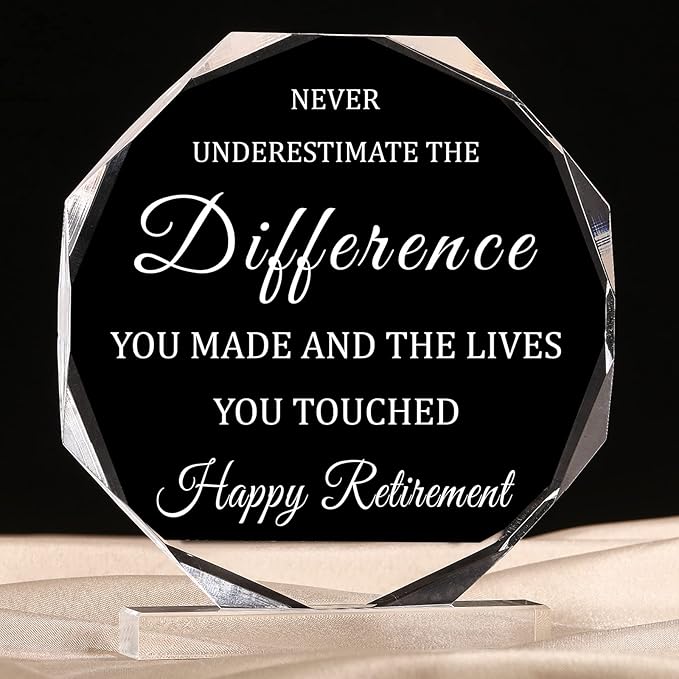 Happy Retirement Gifts for Men Women Never Understand the Difference You Made Keepsake and Paperweight Retirement Plaque Inspirational Gifts for Retired Teacher Police Firefighter Nurse (Novel Style)