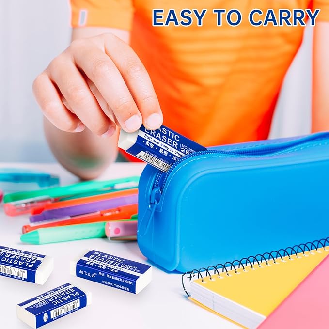 6 Pack Pencil Erasers, Large White Erasers for School, Art Erasers for Kids Drawing Bulk