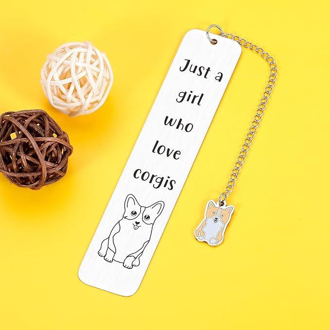 Stocking Stuffer Gifts for Teen Girls, White Elephant Gifts for Teen Boys Girls, Corgi Gifts for Book Lover, Bookish Gifts, Bookmark for Pet Lover