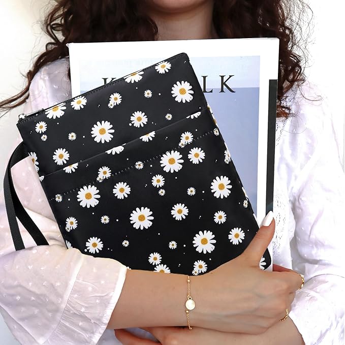 DSIUE Book Sleeve Book Protector Book Lovers Gifts Book Covers for Paperbacks with Zipper,11.4 X 9 Inch