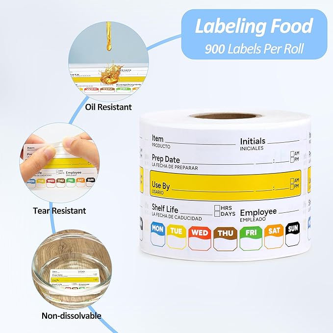 Restaurant Quality Shelf Life Food Rotation Labels, 2” x 3” Self-Adhesive Removable Freezer Food Labels Stickers, Perfect for Reusable Containers, Easy to Remove, Food Safety Date Sticker (3 PCS)