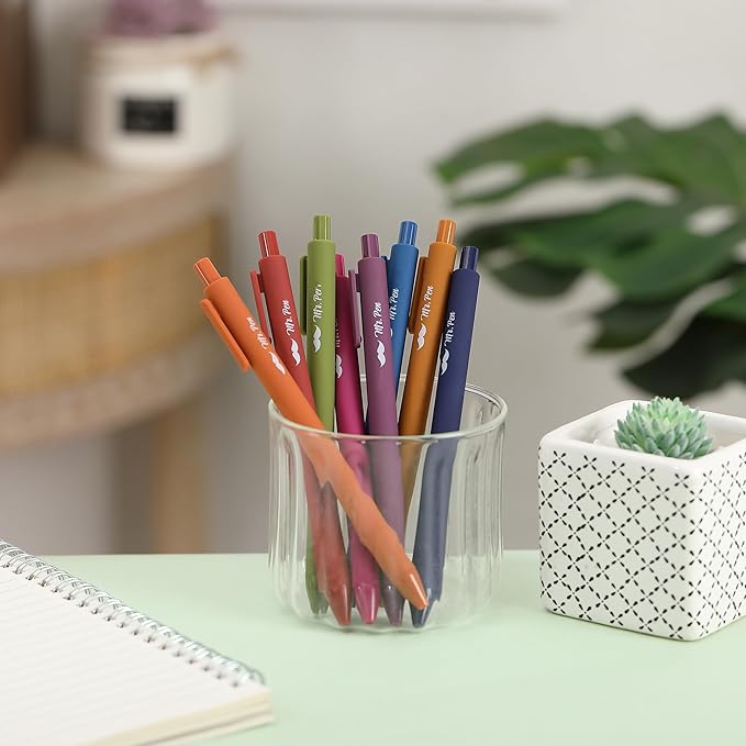 Mr. Pen- Retractable Gel Pens, 8 Pack, Unique Vintage Ink Colors Gel Pens Fine Point 0.7mm, Fast Dry Vintage Pen, Retractable Pens, Gel Ink Pens, Aesthetic Pens for Journaling Fine Tip Pens