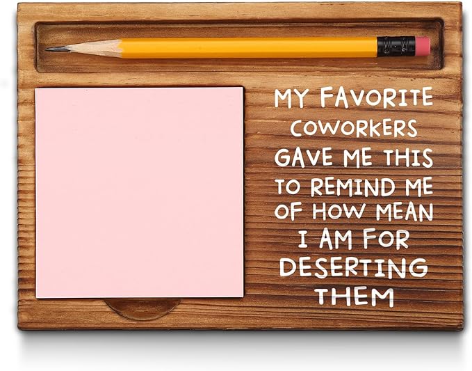 My Favorite Coworkers Gave Me Gifts Sticky Note Holder Thank You Appreciation Leaving Farewell Goodbye Gifts for Coworkers Women Co Workers Employee Self-Stick Note Pad Holders GSH18
