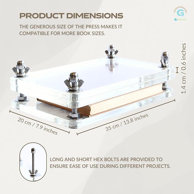 Book Press, Double,Flower Press,Travel Bag.Double Level Book Binding Press, Portable Book Press Bookbinding for Handmade DIY Bookbinding,Paper Press,13.8 * 7.9inch (Sky Blue, 13.8" x 7.9")