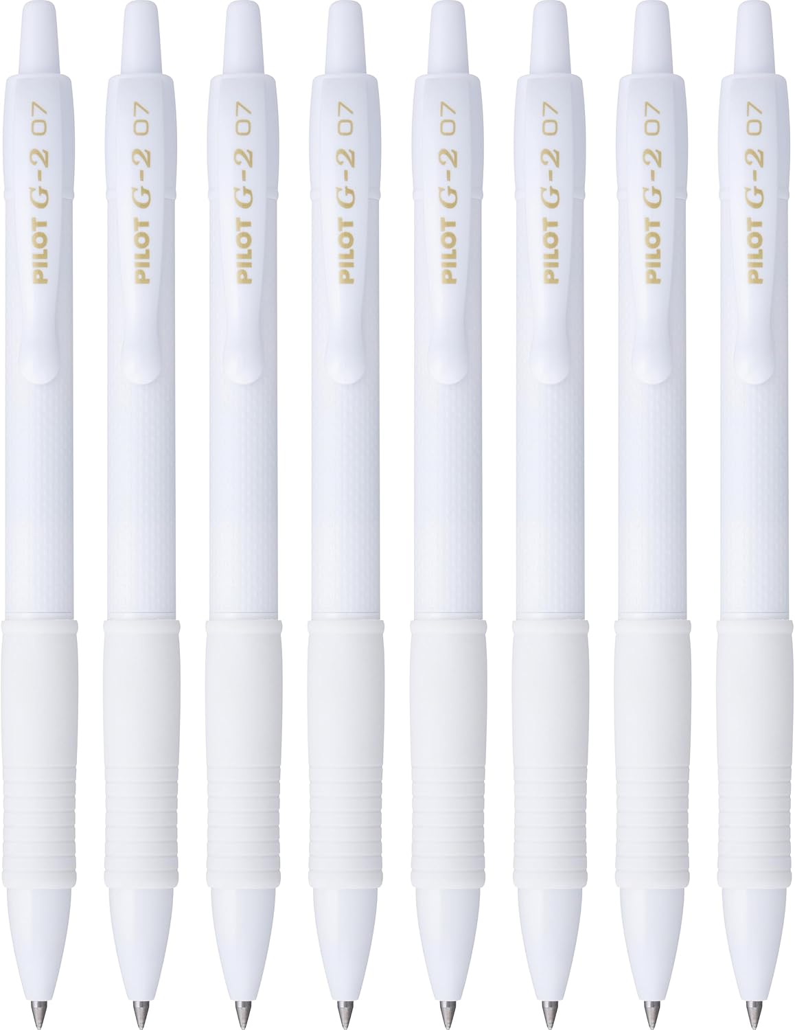 PILOT, G2 Edge White Premium Gel Roller Pens, Sensory Writing Experience, 8ct box, Fine Point 0.7 mm