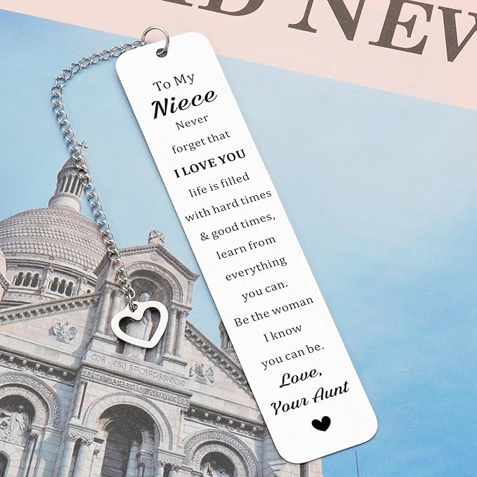 Niece Gifts from Auntie, Christmas Stocking Stuffers Gifts for Niece, Niece Gifts from Aunt, To My Niece Bookmark from Aunt, Birthday Gifts for Niece, Christmas Party Gifts for Niece, Aunt Niece Gifts