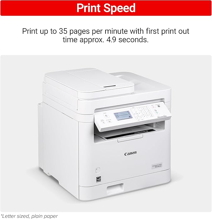 Canon imageCLASS MF284dw - Monochrome, Duplex, Wireless Laser Printer, Multifunction with Print, Copy, Scan, Auto Document Feeder, 1 Year Limited Warranty, 35 PPM, White