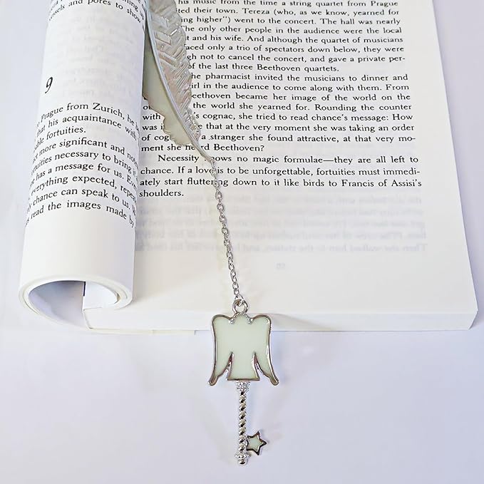 Zodiac Feather Bookmark Gifts for Women Men, Cool Metal Bookmark Glow in The Dark Virgo Bookmark, Luminous Star Sign Constellation Horoscope Bookmark Gifts
