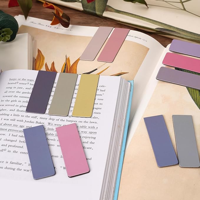 24PCS Magnetic Bookmarks Book Mark - 12 Colors Magnet Bookmark Clips, Cute Book Marks for Reading Women Men, Bookmarks for Book Lovers