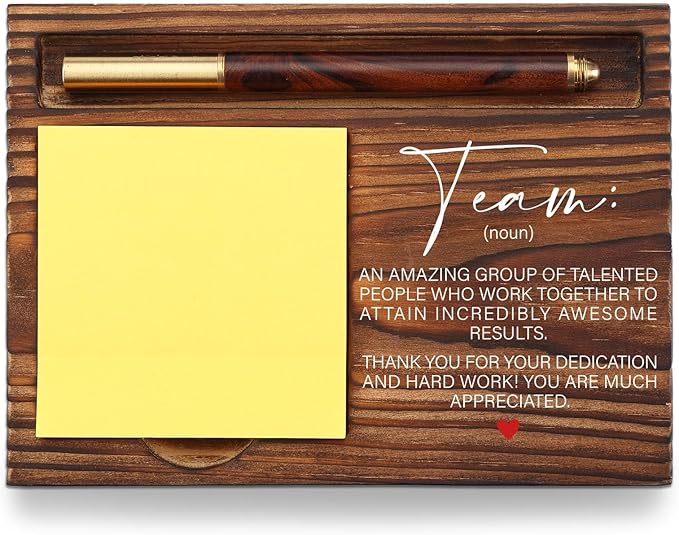 Thank You Team Sticky Note Holder, Team Gifts for Employees, Team Appreciation Gifts for Coworkers, Team Building Gifts for Employees, Teamwork Gift Desk Self-Stick Note Pad Holders TZP08