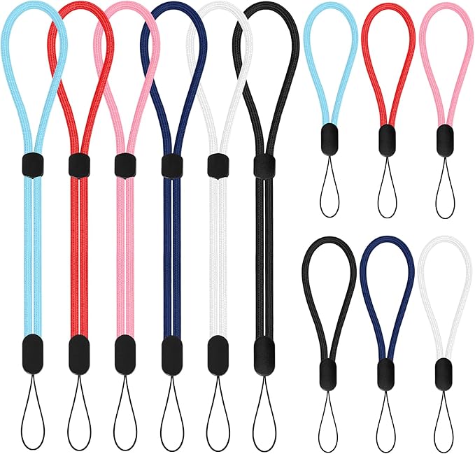 Wrist Strap Lanyard, 12 Pack Adjustable Wristlet Phone Lanyards for Keys, Cell Phone, Camera, USB Flash Drives, Flashlight, Keychain, ID Name Tag Badge(Mix Color)