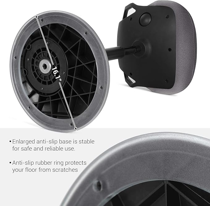 SONGMICS Standing Desk Chair, Adjustable Ergonomic Standing Stool, 23.6-33.3 Inches, Swivel Sitting Balance Chair, Anti-Slip Bottom Pad, Slate Gray UOSC02GY