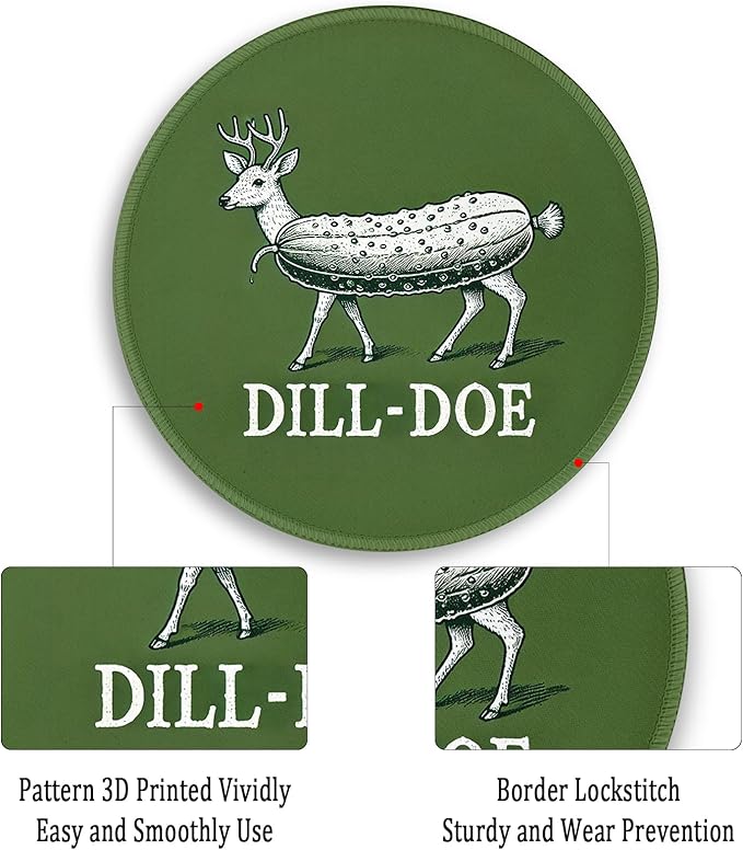 Gctriki Funny Round Mouse Pad, Small Green Computer Mousepads for Desk Laptop Travel Gaming, Stitched Edge Non-Slip Rubber Base, Cute Green Office Desk Accessories Decor for Women Men, 8.6 x 8.6 Inch