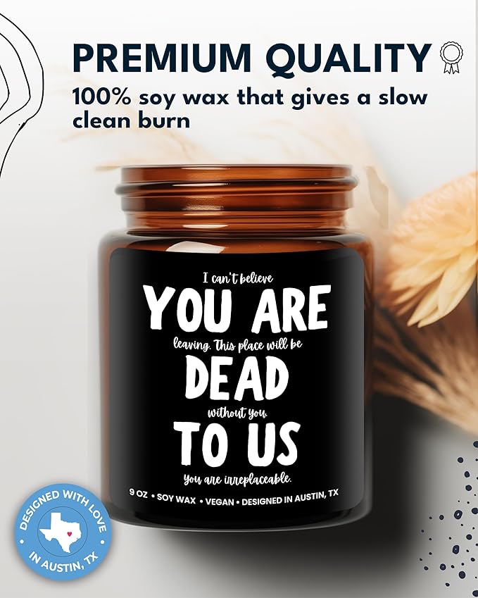 Funny Farewell Candle, Going Away Gifts For Friends & Family, Coworker Leaving Gifts For Women & Men, Going Away Gift For Coworker, Farewell Gifts For Coworkers Women Goodbye Gifts For Coworkers Women