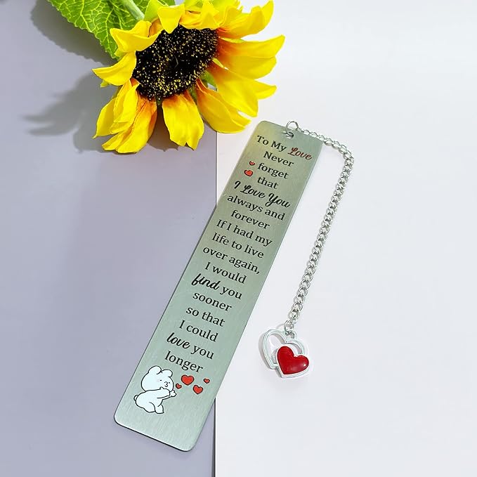 Wife Husband Bookmarks Birthday Gift Man Woman Valentines Day Christmas Love Bookmarker Distance White Day Present Appreciate Wedding Anniversary Reminder Keepsakes Girlfriend Boyfriend Engagement
