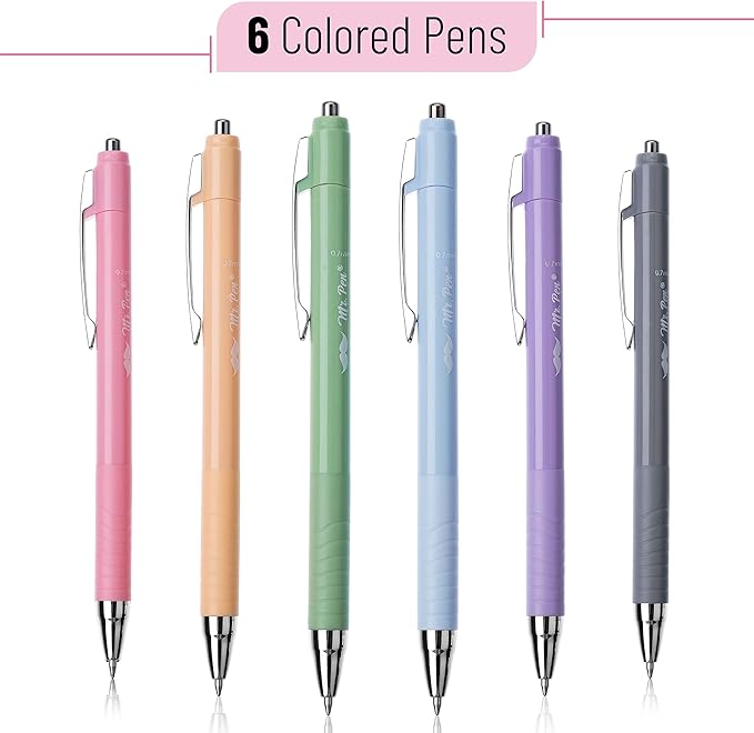Mr. Pen- Bible Pens, 6 Pack, Assorted Color Pens, Bible Pens No Bleed Through, Bible Journaling Pens No Bleed Pens, Bible Journaling Supplies, No Bleed Bible Pens, Aesthetic Pens, Bible Pen