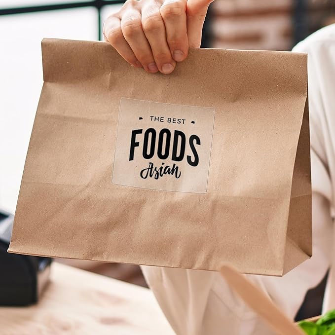 Transparent Thermal Labels 3 × 3 Inch Self Adhesive Printer Clear Stickers Vinyl Waterproof Roll Decals Rectangle Name Tag for Address Design DIY Logo Business 200 PCS