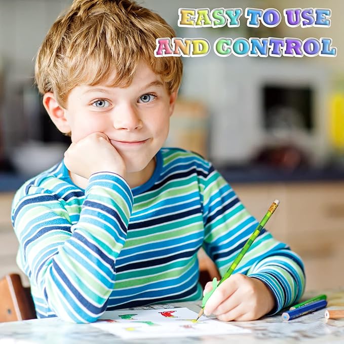 Nezyo 60 Pieces Silicone Ideal Pencil Holders Assorted Writing Aid Grips Children Training for Kids Handwriting Toddlers Posture Correction Tools Writing Tools