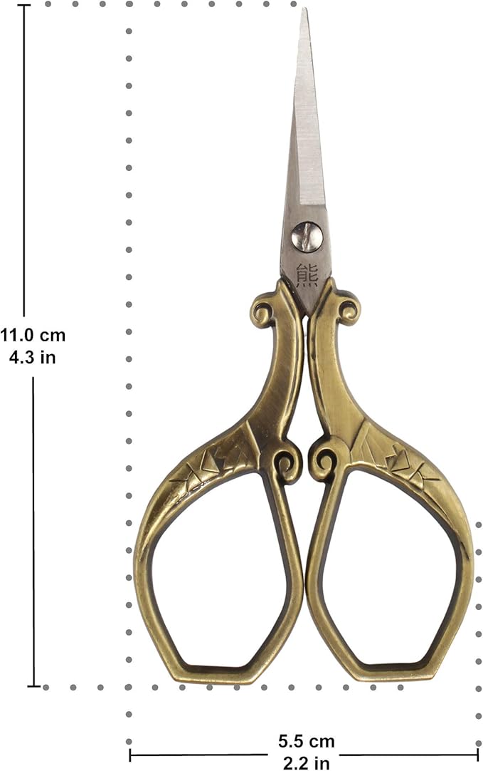 JubileeYarn Chinese Wing & Cloud Embroidery Craft Scissors - Bronze - 1 Scissor