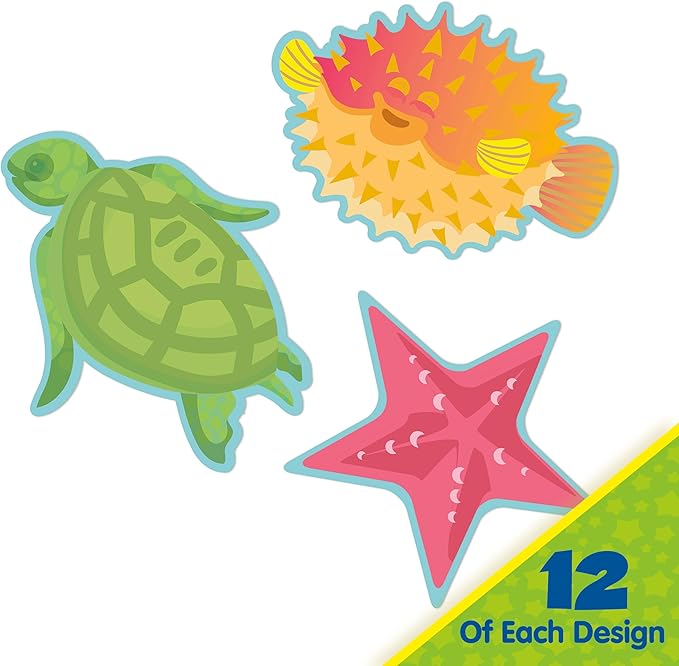 Eureka Seas The Day Fish Paper Cut-Out Classroom Decorations for Teachers, 36 Pieces