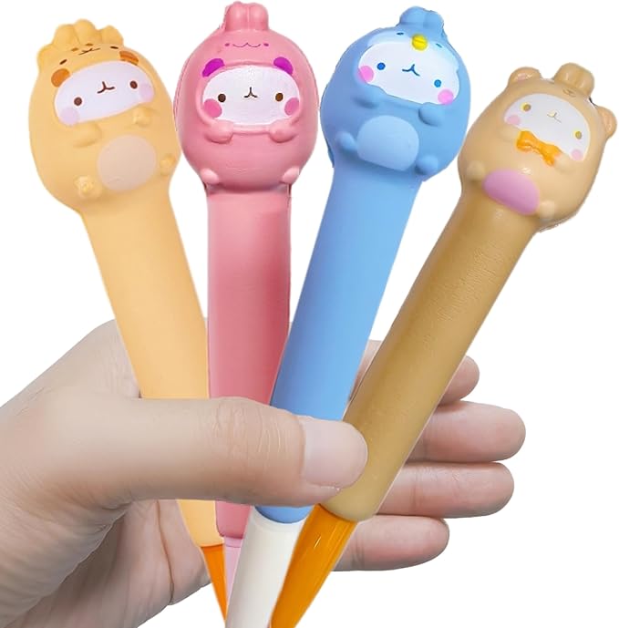 Easter Baskets Kawaii Squishy Pen 4 Pcs Cute & Fun Pens for Stationary & Cool Pens for Teenage Gifts for Tweens Back to School Supplies