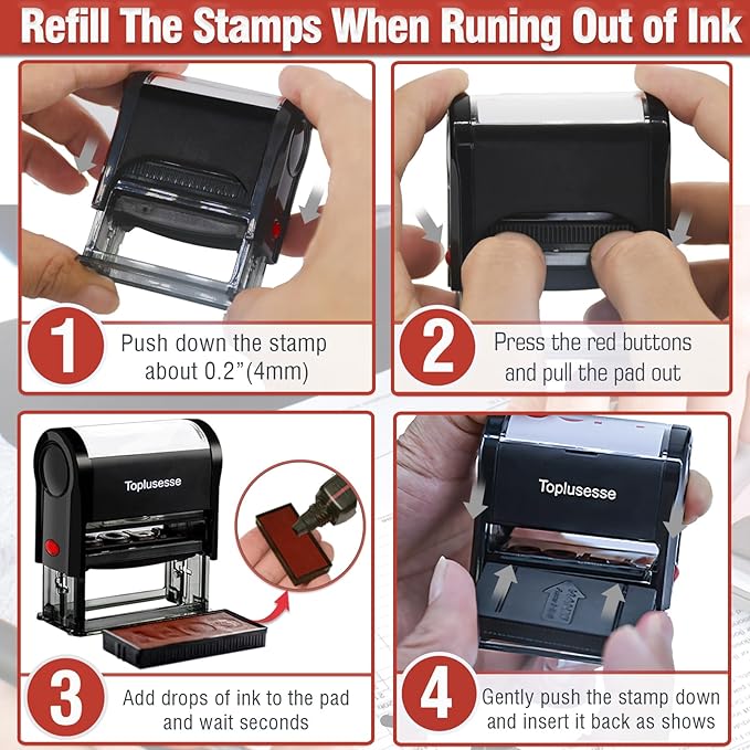 Please Sign and Return Stamp Self Inking Rubber Business Stamp Office Self Inking Return to Sender Message Stamp Office Supplies- Red Ink