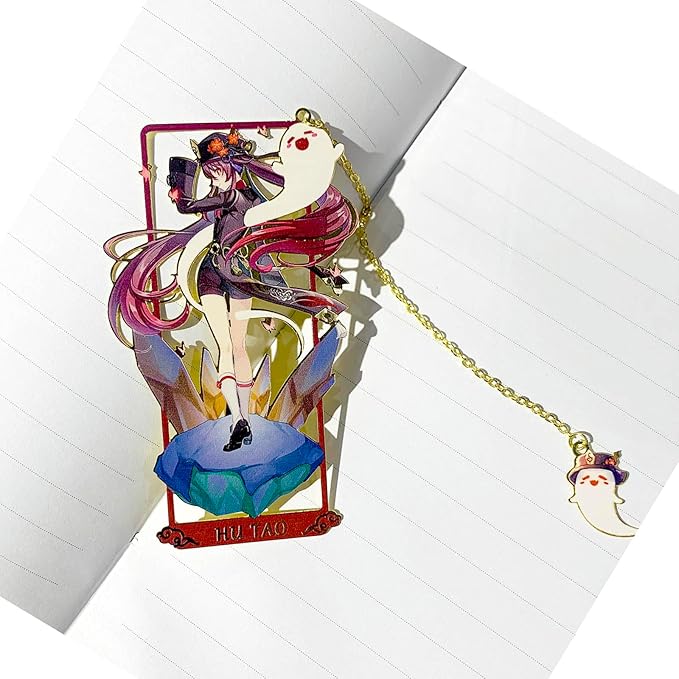 Xiao Bookmark with Chain Original Genshin Impact Metal Bookmark - Collect All Your Favorite Characters!