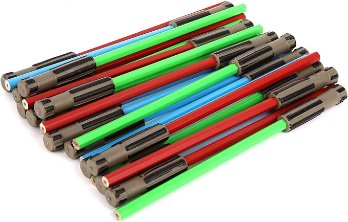 L LIFETIME Light Saber Pencils Party Favors, Star Fan Theme Goody Bag Supplies Blue Red Green with 3D Eraser Top for Boys Girls Adults Teen Tween Gift Birthday Celebration (3)
