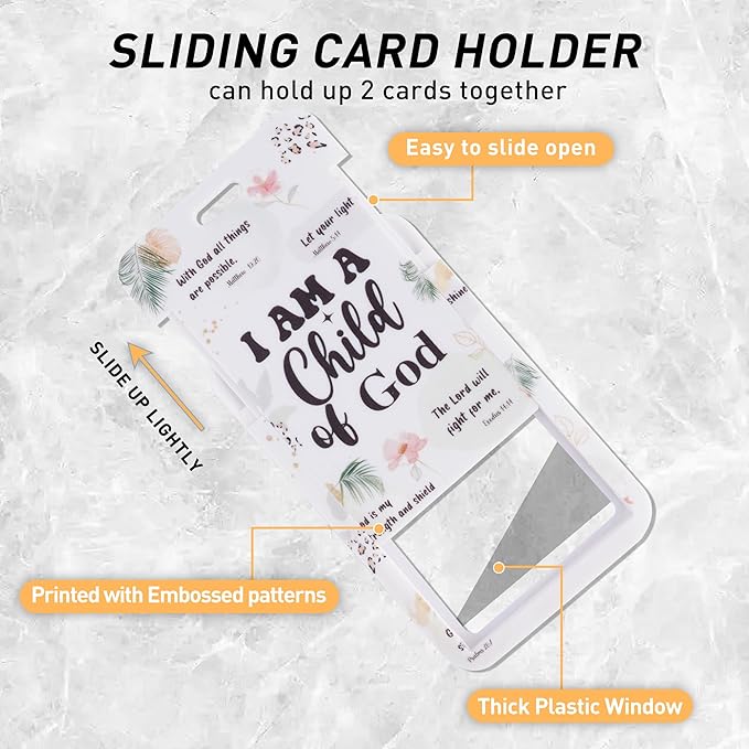 Christian Lanyard with ID Holder, I Am a Child of God Bible Verse Badge Holder with Beaded Adjustable Lanyard, Christian Gifts for Pastors Teachers Students