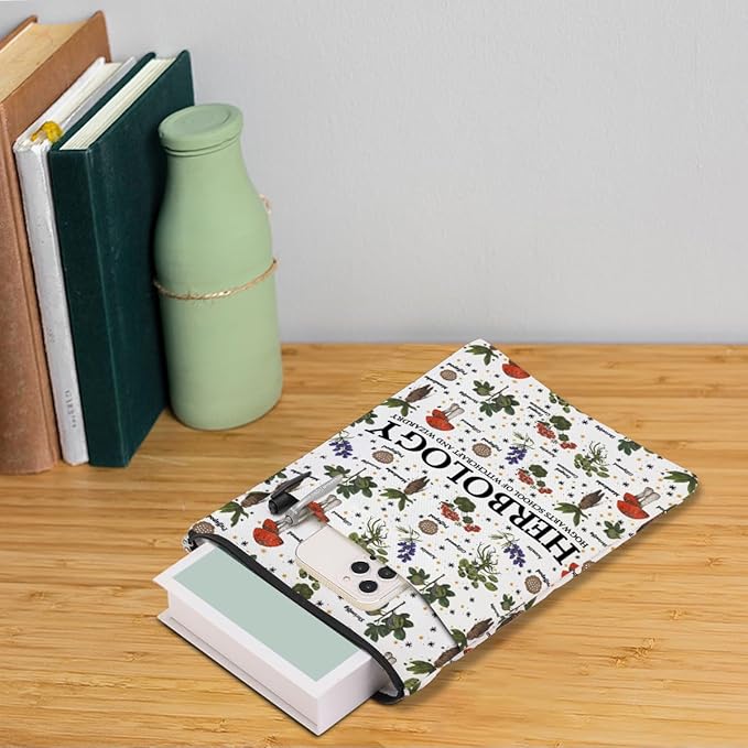 Magic Stuff Herbology Magic Book Sleeve Gardening Book Cover Book Lovers Gifts Book Club Gifts Wizard Book Protector Book Gifts for Readers Women Her Plant Lovers Magic Lover Graduation Birthday Gifts
