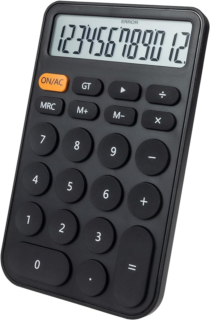VEWINGL Standard Calculator 12 Digit,Desktop Large Display and Buttons,Calculator with Large LCD Display for Office,School, Home & Business Use,Automatic Sleep,with Battery