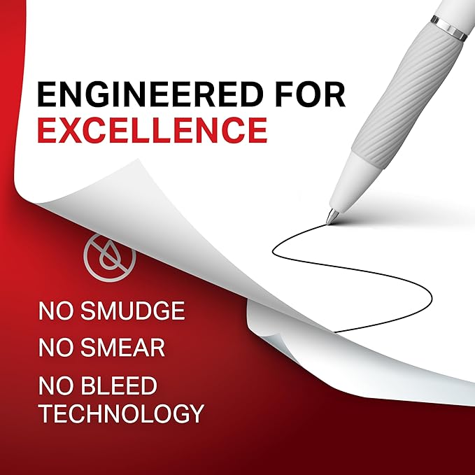 Sharpie S-Gel, Gel Pens, Drawing Pens, Gel Ink Pens For Journaling, Writing Pens, Coloring Pens, Medium Point Pens (0.7Mm), Pearl White Body, Black Gel Ink Pens, 4 Count