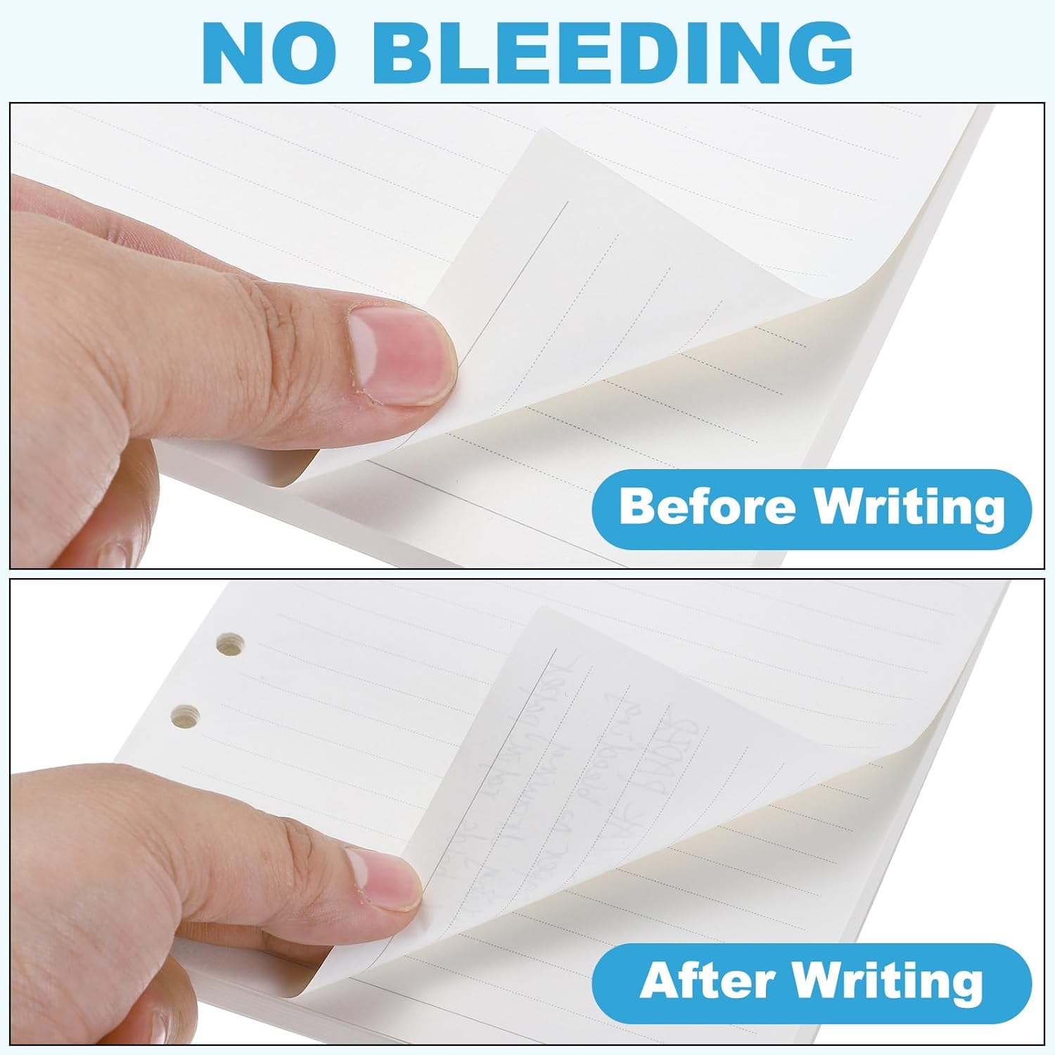 PATIKIL A5 Ruled Refills Inserts 6-Ring Binder Loose Leaf Planner Filler Paper Planner Inserts, 160 Sheets/320 Pages, Lined, White