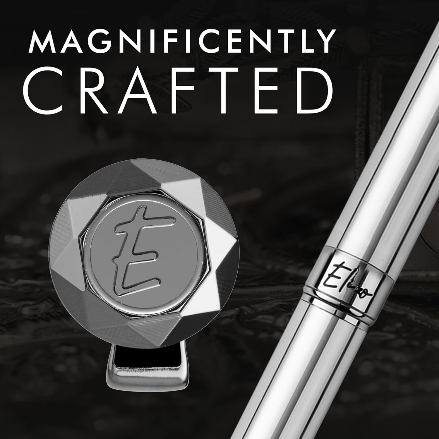 ELIZO Luxury Pen Fancy Chrome Silver Nice Gift Rollerball Cool Pens Best Schmidt Ink EDC Pen Executive Smooth Writing Pens for Men Women