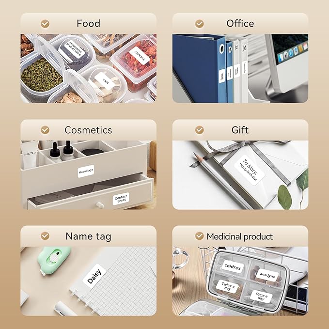 NIIMBOT D11 Label Maker Tape Adhesive White Label Paper 0.47" X 0.87" (12 X 22mm) 260 Labels/Roll, Compatible for NIIMBOT D11 D110 Label Printer, Thermal Paper Black on White, 3-Roll