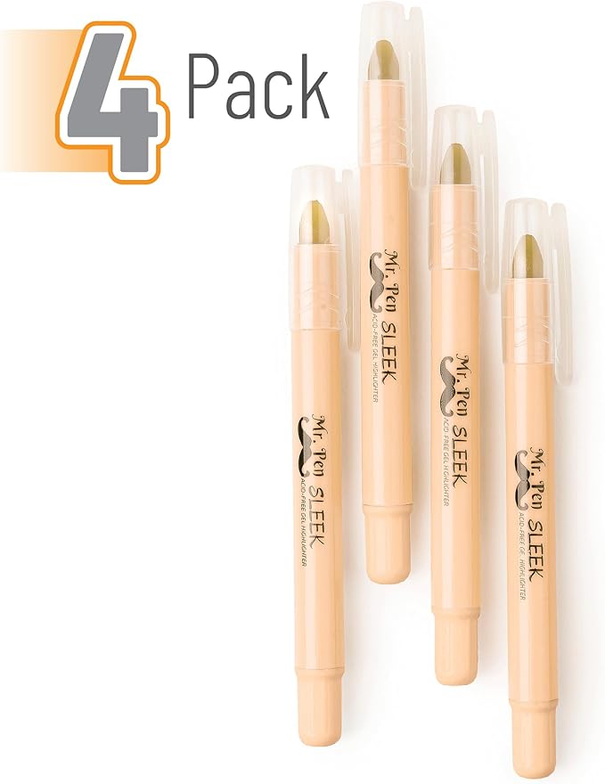 Mr. Pen- Gel Highlighter, 4 Pack, Bible Highlighters No Bleed, No Bleed Highlighters, Bible Highlighter, Bible Markers, Gel Highlighters for Bibles, Highlighter