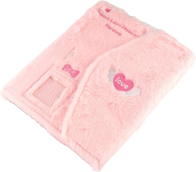 Leadigol Kpop Photocard Binder,Plush Binder Cover,A5 Refillable 6 Ring Budget Binder, Mini Notebook Binder Cover,Journal Notebook Planner Binders