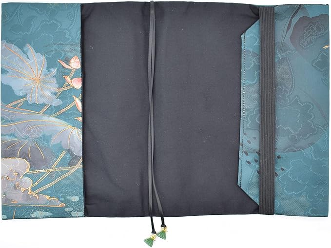 BLBMH A5 Book Cover for Paperbacks- Adjustable Fabric Book Sleeve Cover Protector Fit for 5.5x8.3 inch Hardcover Softcover Book Novels Notebook Novels - Lotus